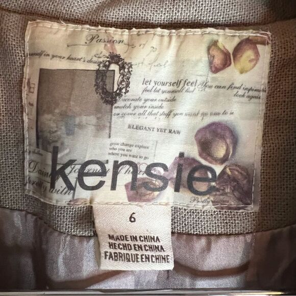 Kensie Linen Blend Boho Jacket Stylish Arms, Size 6. Super Flattering! - Picture 3 of 6